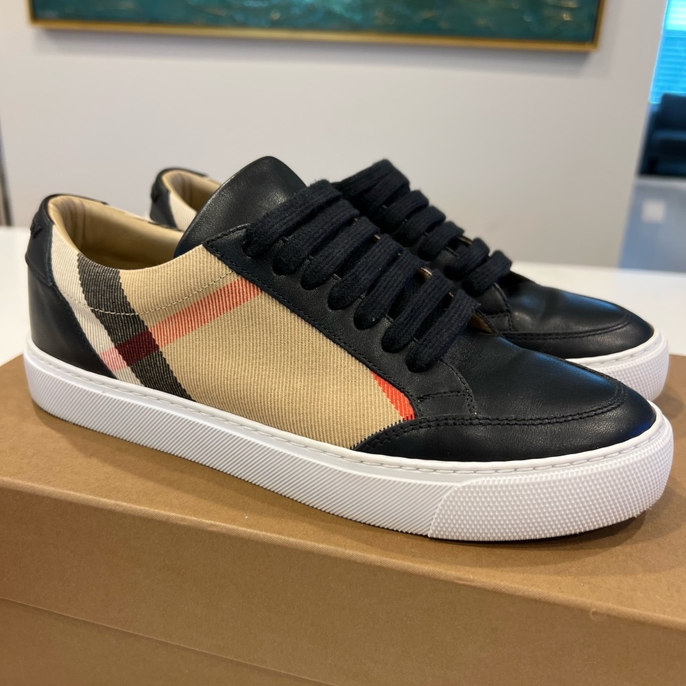 Burberry Black and Tan Sneakers